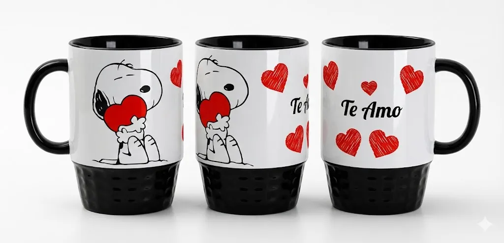 Taza Bicolor Apilable 10 Oz Sublimada (Negro)