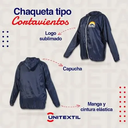 Chaqueta Cortaviento Unicolor con DTF