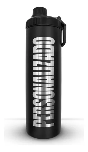 Termo Sport 800mL Grabado Laser (Negro)